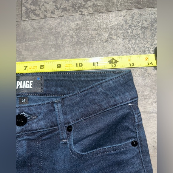 PAIGE Genevieve Hi-Rise Flare Leg Jeans Dark Wash Size 24 - Picture 13 of 14